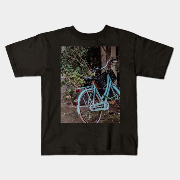 AMSTERDAM CITY BIKE Blue Teal | Unique Beautiful Travelling Home Decor | Phone Cases Stickers Wall Prints | Scottish Travel Photographer  | ZOE DARGUE PHOTOGRAPHY | Glasgow Travel Photographer Kids T-Shirt by zohams